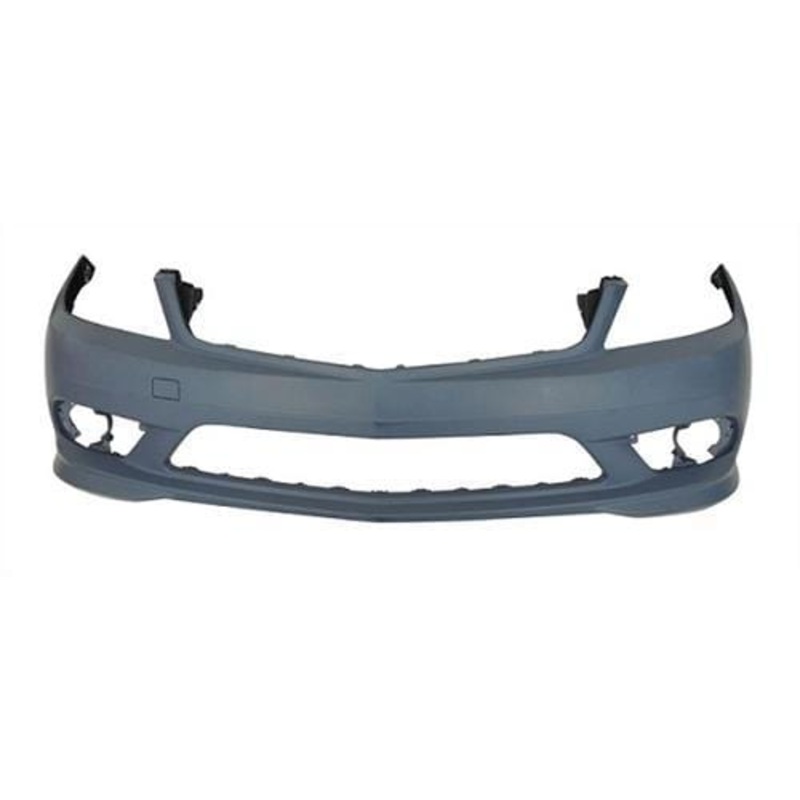 Mercedes C-Class Saloon 2007-2011 Front Bumper No Wash Jet or Sensor Holes (Sport Models) Primed