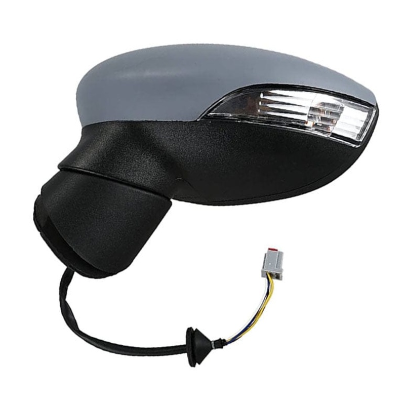 Ford Fiesta 5 Door Hatchback 2013-2017 MK7.5 Door Mirror Electric Heated Power Fold Type With Primed Cover (With Foot Lamp) Passenger Side L